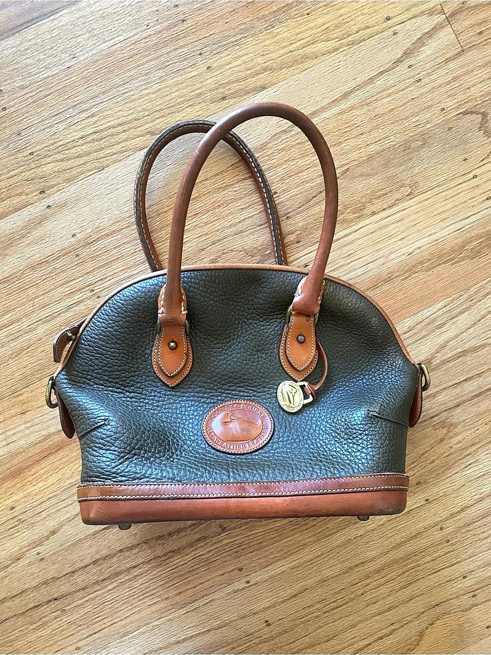 Dooney & Bourke Vintage All Weather Leather Domed Satchel Brown & Black